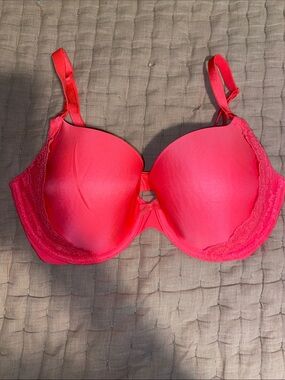 Victoria's Secret Hot Pink Demi bra with lace trim
